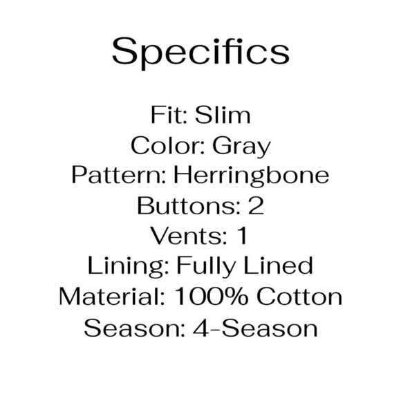 H&M 38R Gray HB 2-Button Sport Coat Blazer Jacket P488 - Picture 4 of 11